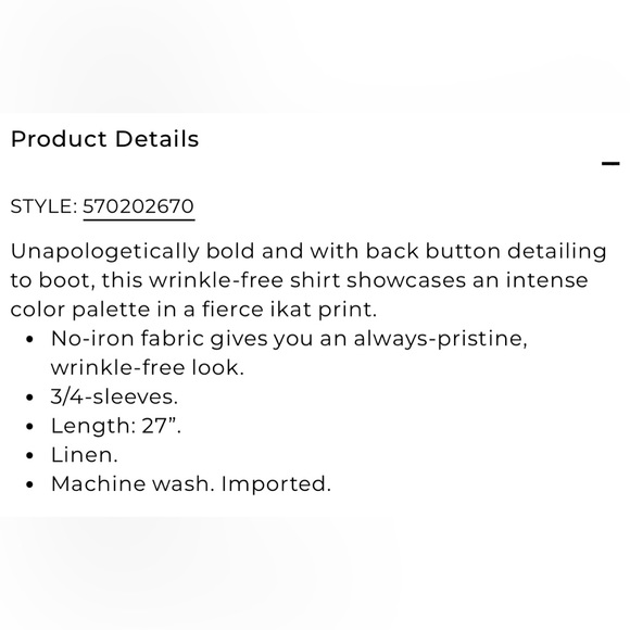 Chico’s Ikat Linen Button-Back Shirt No Iron 1/M - Picture 10 of 12